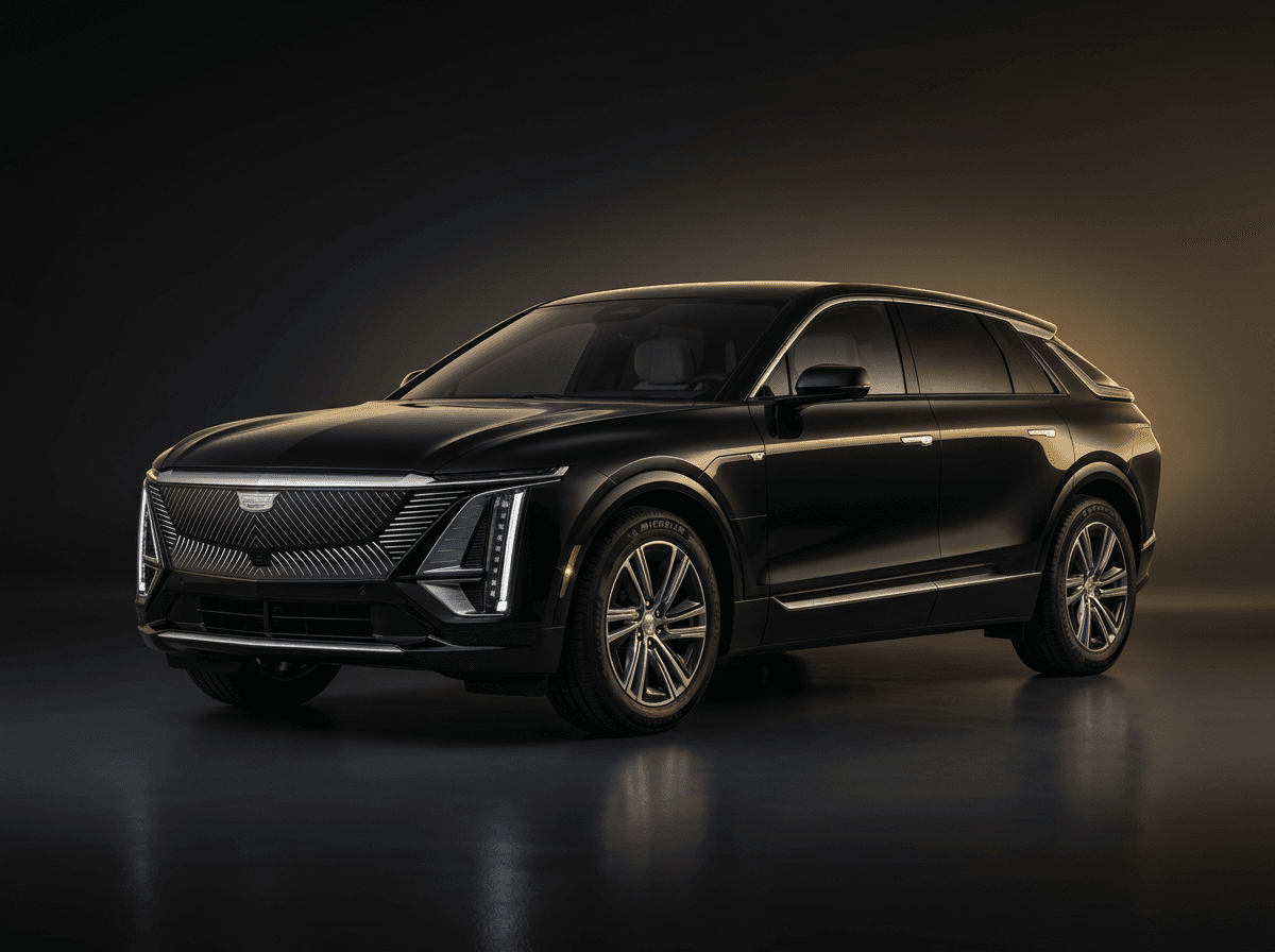 Black Cadillac Lyriq electric luxury SUV